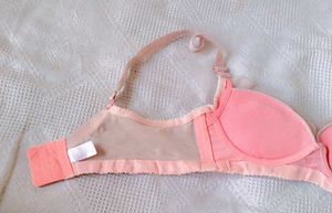 Pink Floral Lace Bra