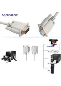 9-Pin Serial RS232 Extension Male to Female Data C
