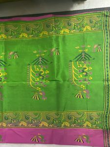 PURE PINK SILK SAREE with thread Border
