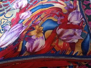 Vibrant Floral Print Saree