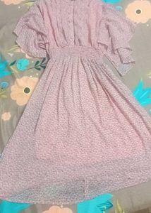 Pink Floral Midi Dress