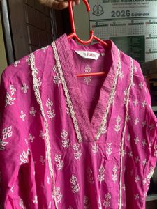 Vibrant Pink Embroidered Kurta