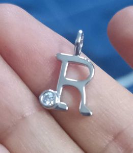 Silver Alphabet "R" Charm Pendant