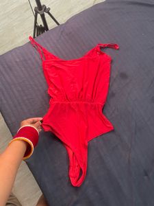 Boohoo Red  Bodysuit top