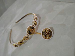 set of 2 Rakhdi Gold Maang Tikka