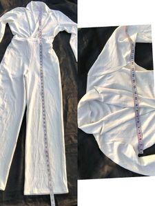 Elegant White Blazer Jumpsuit