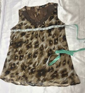 IMPORTED Stylish Leopard Print Sleeveless Top