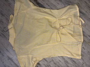 littlebox Chic Yellow Striped Button-Up Top