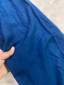 Blue Asymmetric Kurti &amp; Olive Green Sharara
