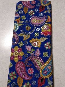 Beautiful Blue Embroidered Fabric