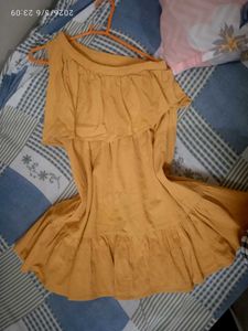 Mustard Yellow Ruffle Dress