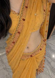 Orange Embellished Saree