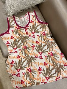 Pure Linen Printed Top