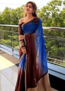Beautiful Ombre Embellishments saree 💙✨