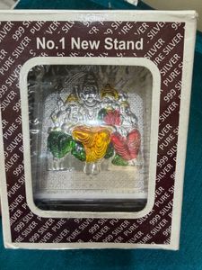 Lord Shiva Family Silver Idol - New