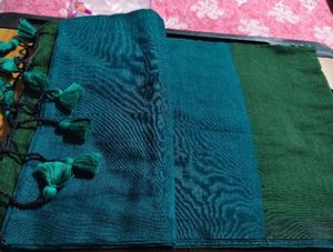 New Teal Green Saree with running Blouse