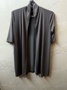 Women's Grey Open Front Cardigan Shrug