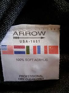 ARROW rare half button collar sweater charcoal