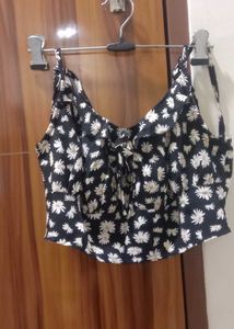 Black Daisy Print Cami Top