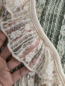 Sheer Lace Cardigan with Ruffles
