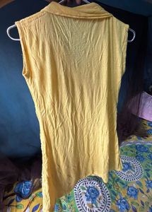 Yellow Sleeveless Lace Top