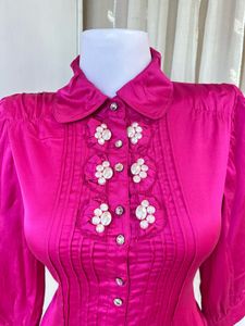 Vibrant Pink Embellished Blouse