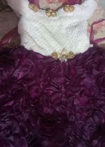 Purple Rose Velvet Frock