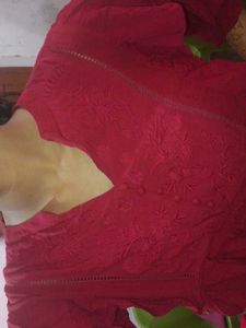 Red Embroidered Tunic