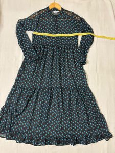 Chic Printed Long Sleeve Midi Dress