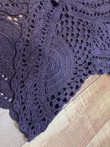 Mango crochet purple shrug