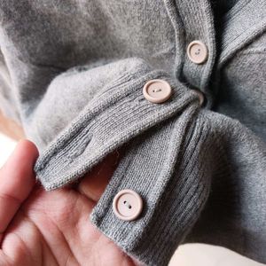 Classic Grey Argyle Cardigan
