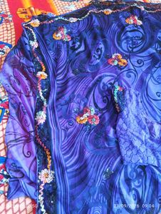 Purple Embroidered Saree with Blouse