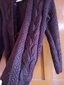 Burgundy Knit Cardigan