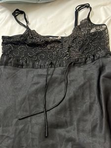 Lace Trim Satin Nightdress