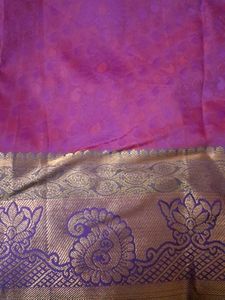 Elegant Pink Silk Saree with Gold Border