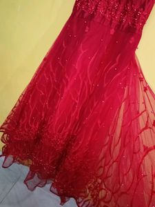 Burgundy Lace &amp; Beaded Party Dress