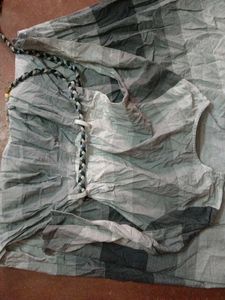 Elegant Grey Striped Gown