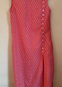 SRISHTI Pink Chevron Print Kurta