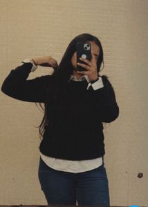 Stylish Black Sweatshirt with White Shirt Layer