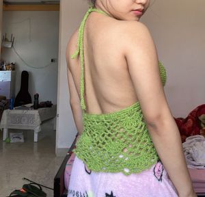 Handmade Crochet Halter Top. made it with love