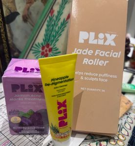 3 PLIX Skincare Set: Jade Roller &amp; Treatments