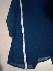 Elegant Navy Blue Embellished Maxi Dress