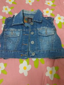 Women's Denim Vest with Studs