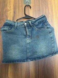 Blue Denim Mini Skirt