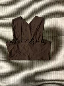 Brown Cross-Back Crop Top