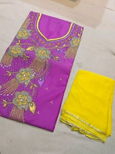 Hand Work Suit Contrast Yellow Bottom