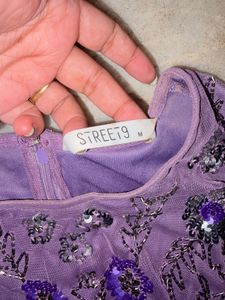 Purple Embellished Gown