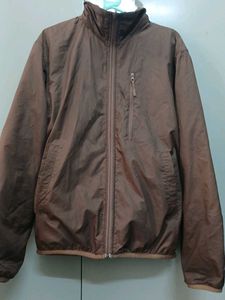 Brown Fleece Zip-Up Two-in-one  Jacket