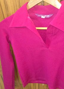 Uptownie Magenta Pink Collared Polo Top