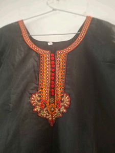 black ethnic kurta set